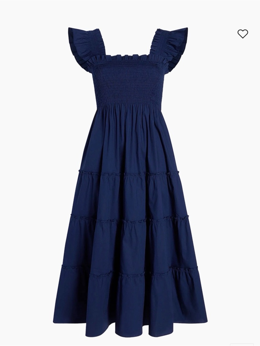 Hill House Home “Ellie Nap Dress” Navy Smocked Midi Dress | Size M